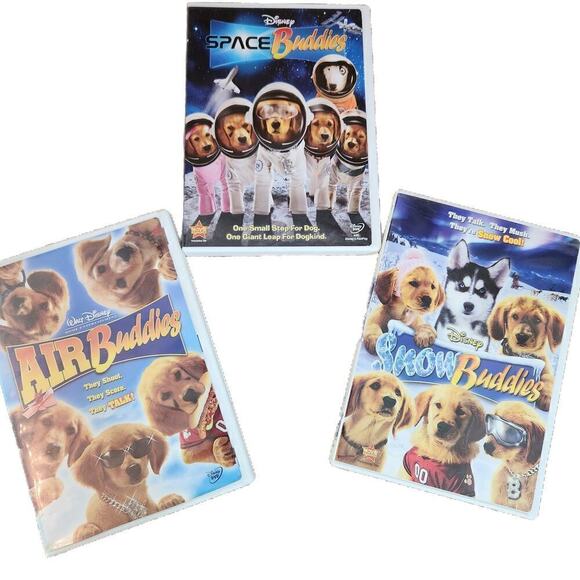 Lot of 3 Disney DVDs Air Buddies Space Buddies Snow Buddies Family Pets Dogs - Picture 1 of 3